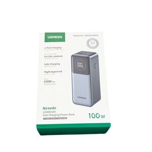 Oo5U UGREEN - Nexode 100W 12000mAh Fast Charge Power Bank with Smart Display